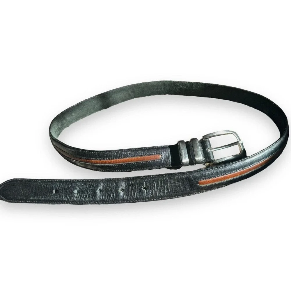 Patchwork Cowhide Leather Belt Size 40/100 Multi-Color Stripe Vtg Men’s 90’s​​​